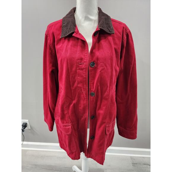 Vintage L.L. Bean Red/Brown Barn Coat Jacket Women’s XL Chore Workwear - Picture 1 of 12